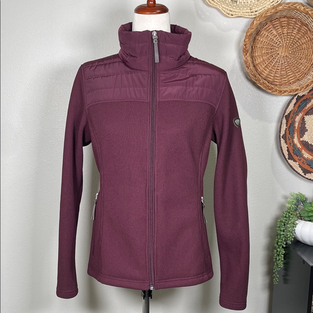 Womens Ariat Coat Ariat Tek Jacket Fleece Puffer Burgundy Zip Up Size Medium
